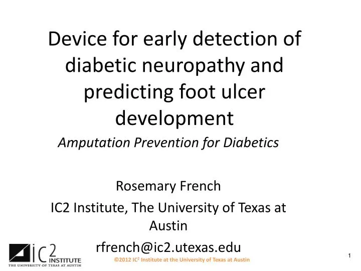 device for early detection of diabetic neuropathy and predicting foot ulcer development