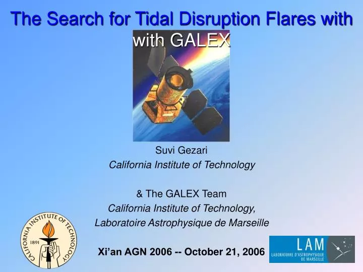 the search for tidal disruption flares with with galex