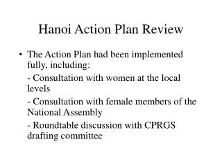 Hanoi Action Plan Review