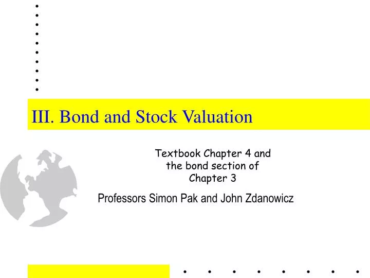 iii bond and stock valuation