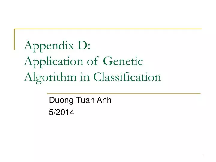 appendix d application of genetic algorithm in classification