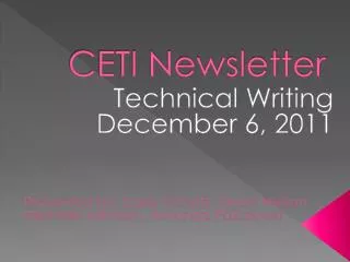 CETI Newsletter