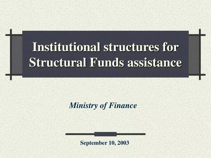 institutional structures for structural funds assistance