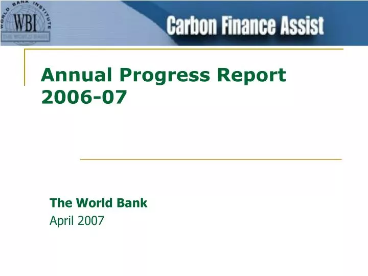 annual progress report 2006 07