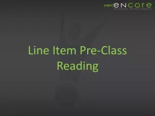 Line Item Pre-Class Reading