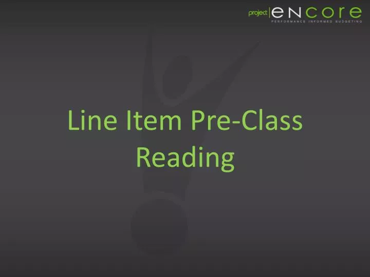 line item pre class reading