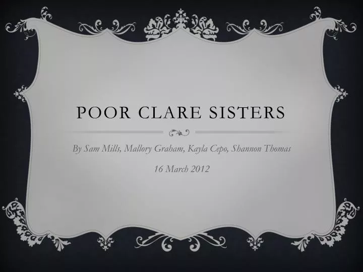 poor clare sisters