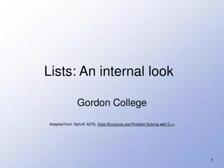 lists an internal look