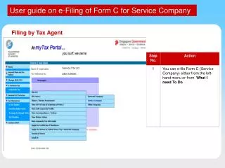 User guide on e-Filing of Form C for Service Company
