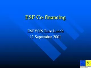 ESF Co-financing