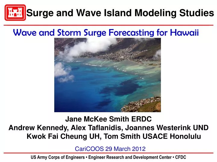 surge and wave island modeling studies