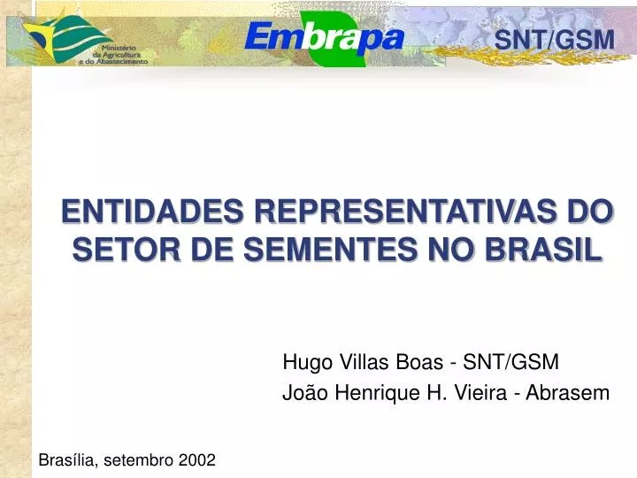 entidades representativas do setor de sementes no brasil