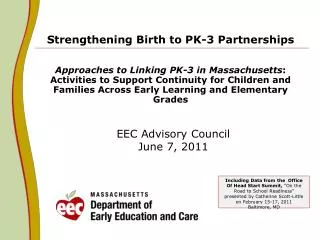 EEC Advisory Council June 7, 2011