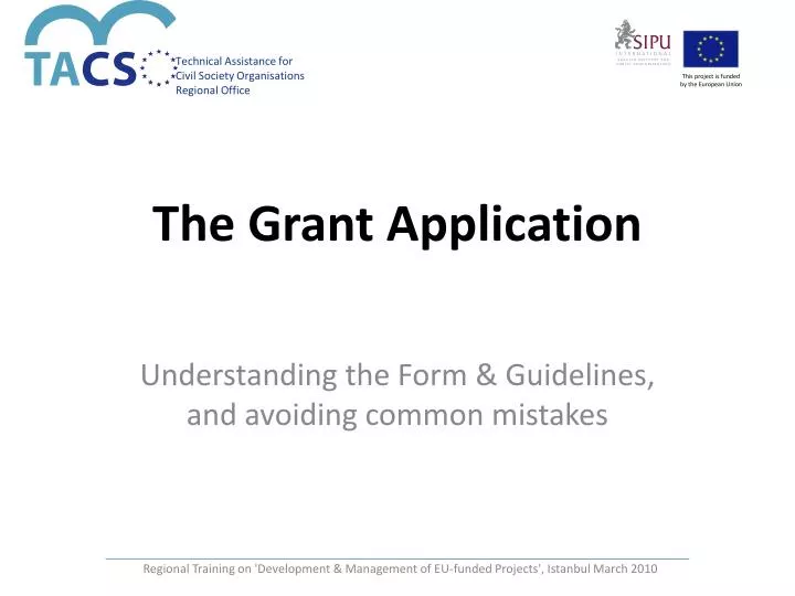 the grant application