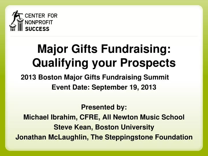 major gifts fundraising qualifying your prospects