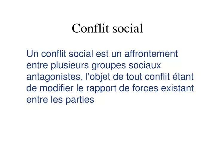 conflit social