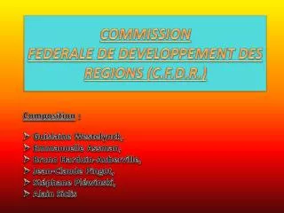 commission federale de developpement des regions c f d r