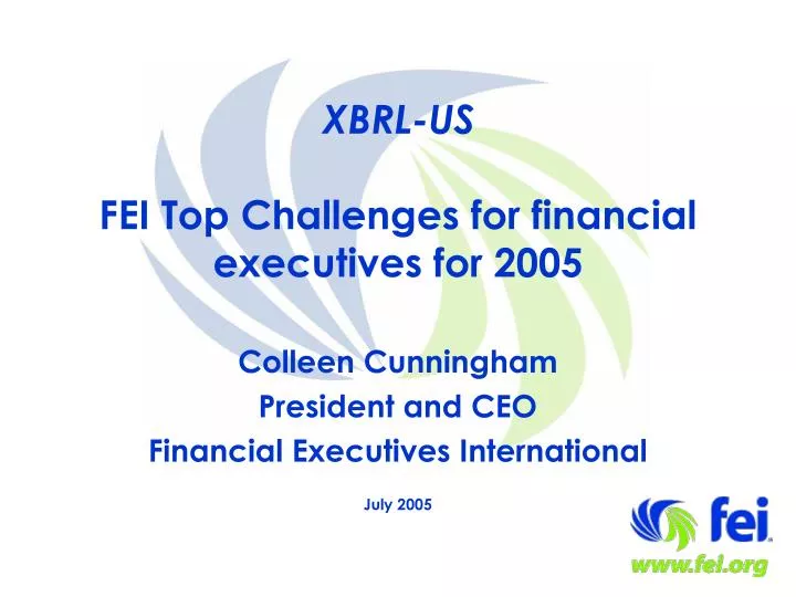 xbrl us fei top challenges for financial executives for 2005
