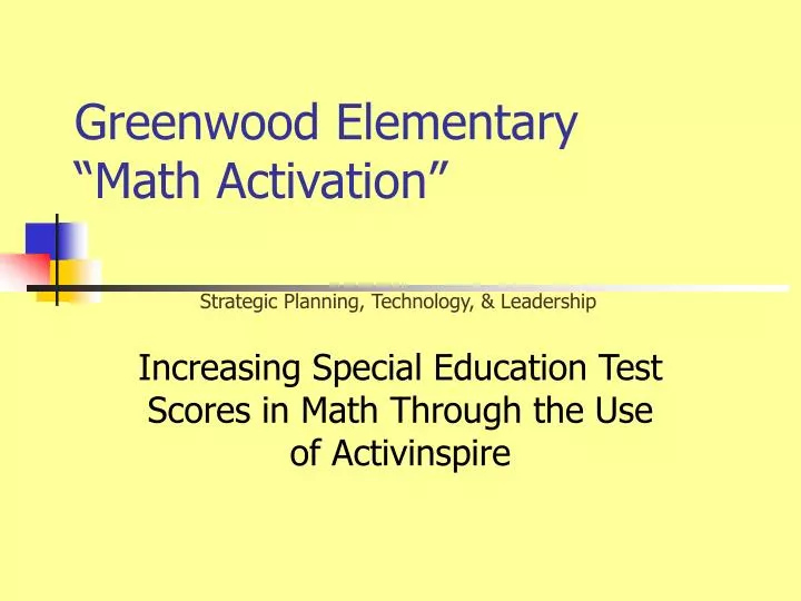 greenwood elementary math activation