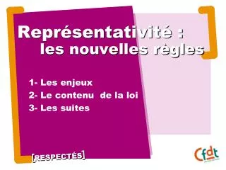 repr sentativit les nouvelles r gles