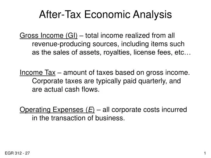 after tax economic analysis