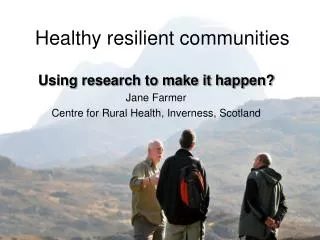 Healthy resilient communities