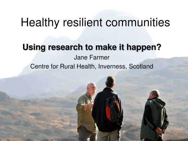 healthy resilient communities