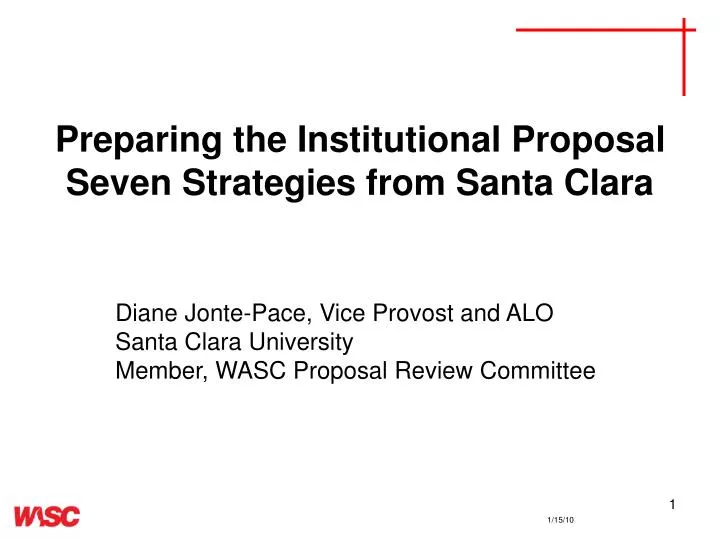 preparing the institutional proposal seven strategies from santa clara
