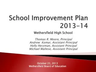 School Improvement Plan 2013-14