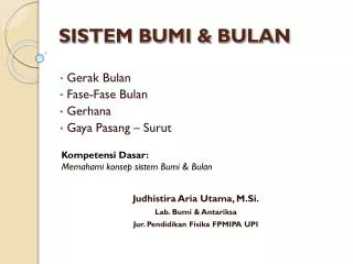 sistem bumi bulan