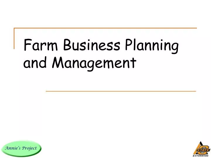 farm business planning and management