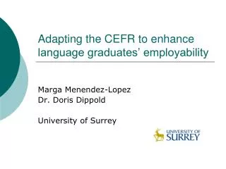 Adapting the CEFR to enhance language graduates’ employability