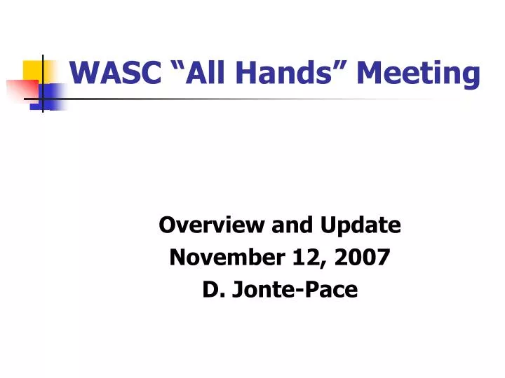 wasc all hands meeting