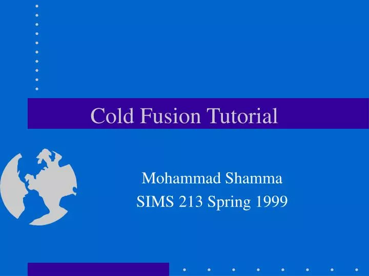 cold fusion tutorial