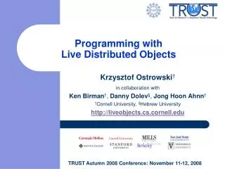 Programming with Live Distributed Objects