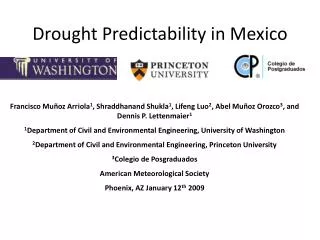Drought Predictability in Mexico