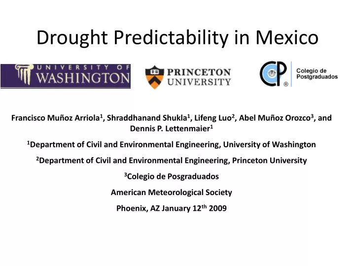 drought predictability in mexico