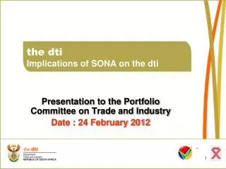 the dti Implications of SONA on the dti