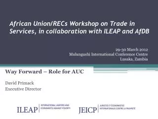 African Union/RECs Workshop on Trade in Services, in collaboration with ILEAP and AfDB