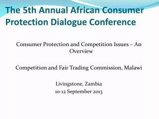 The 5th Annual African Consumer Protection Dialogue Conference