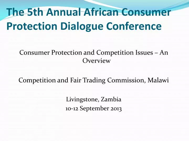 the 5th annual african consumer protection dialogue conference