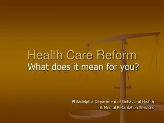 Health Care Reform