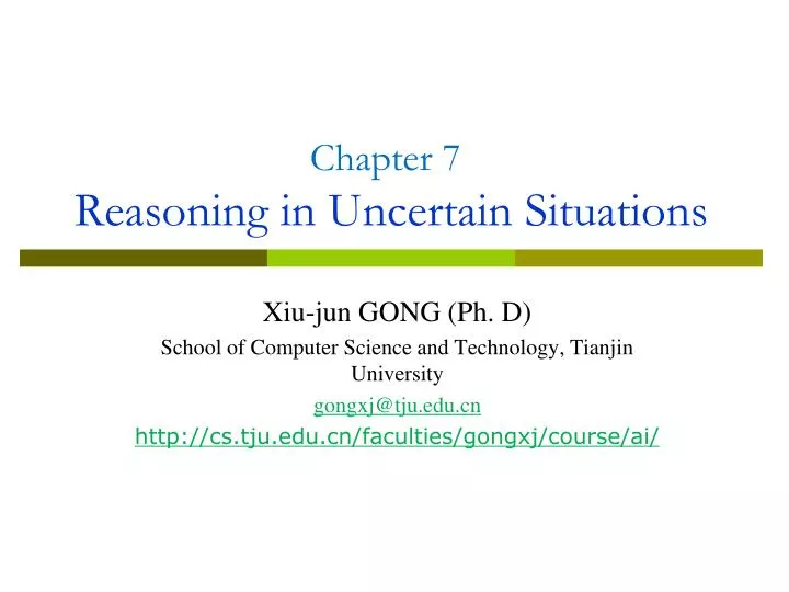 chapter 7 reasoning in uncertain situations