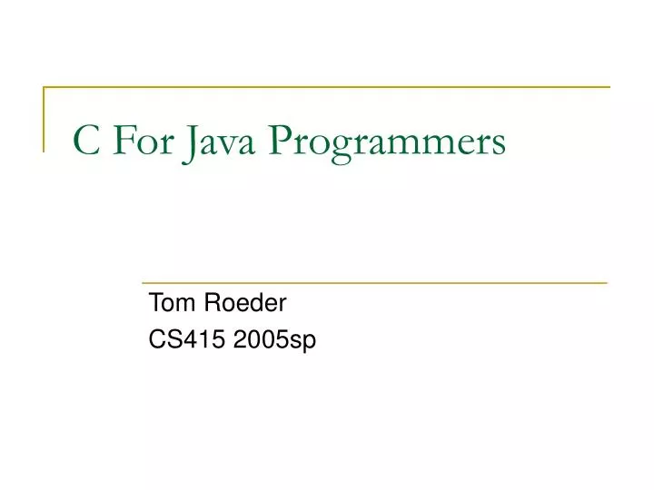 c for java programmers