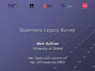 Supernova Legacy Survey