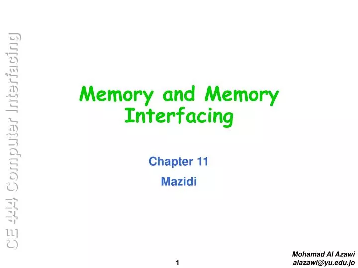memory and memory interfacing