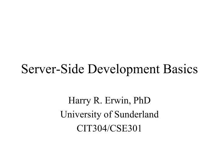 server side development basics