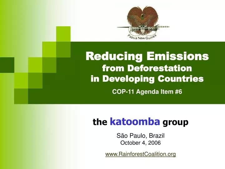 reducing emissions from deforestation in developing countries cop 11 agenda item 6