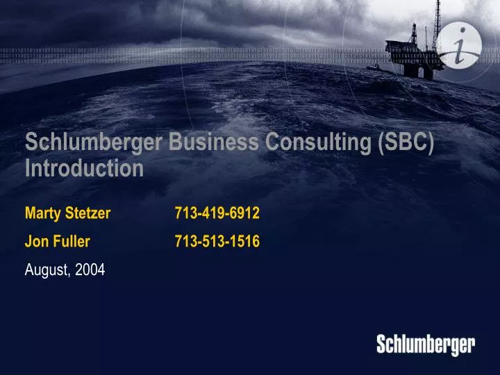 schlumberger business consulting sbc introduction