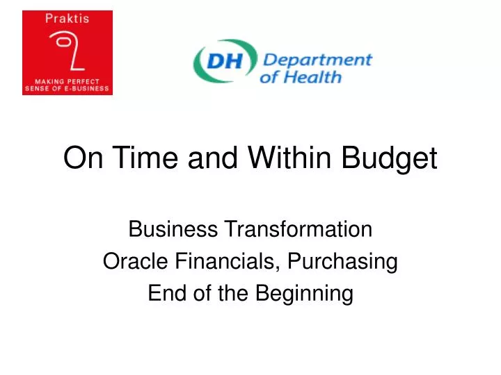 on time and within budget